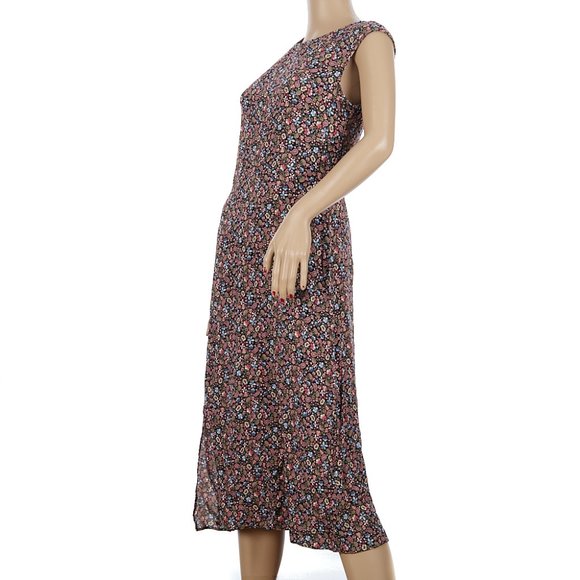LOFT Vine Floral Paisley Cap Sleeve Midi Dress Size 4 - Picture 5 of 7